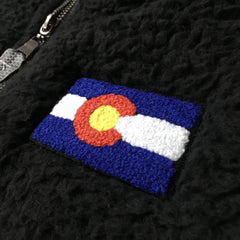 Black Sherpa Colorado Sweatshirt Colorado Sherpa Jacket Rocky Mountains Jacket